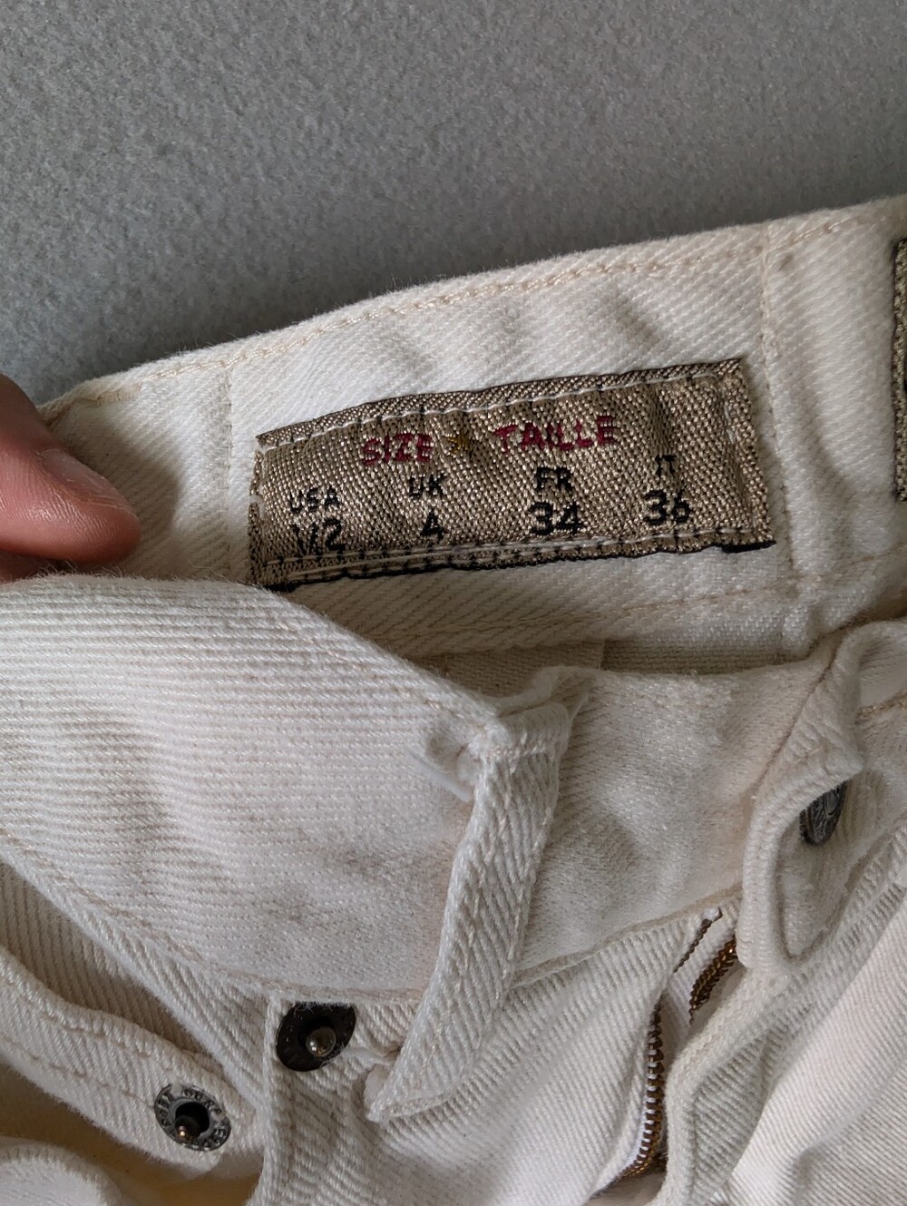Vintage 90s Express No. 4 Jeans Cream White Slim Mom Jeans Sz 1/2 High Rise USA image 4